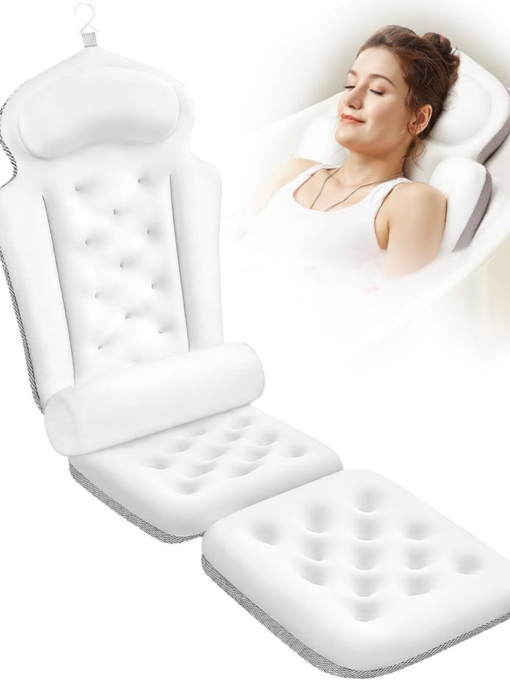 Luxury Full Body Bath Pillow - Thick Tub Cushion Mat for Spa Relaxation